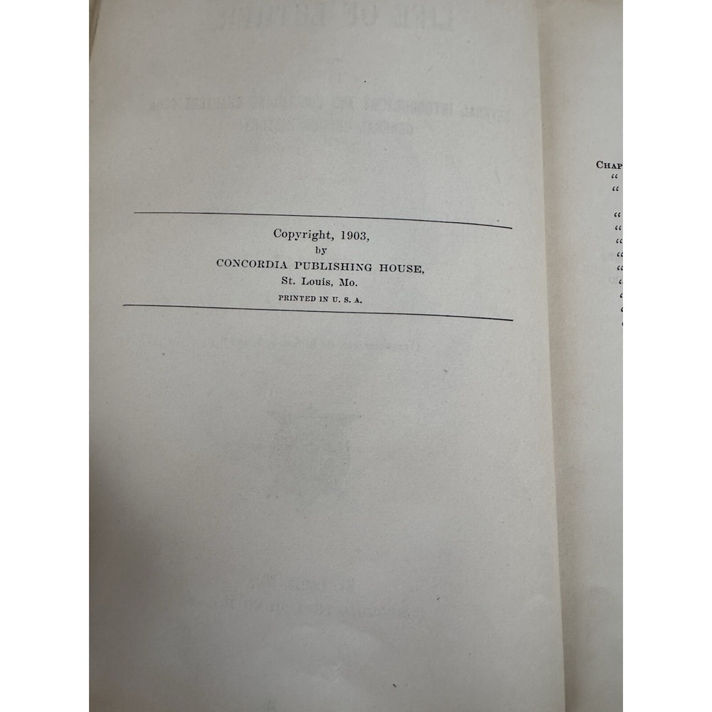 Life Of Luther By Gustav Just (1903) Vintage HC Book Concordia Publishing - Picture 10 of 10